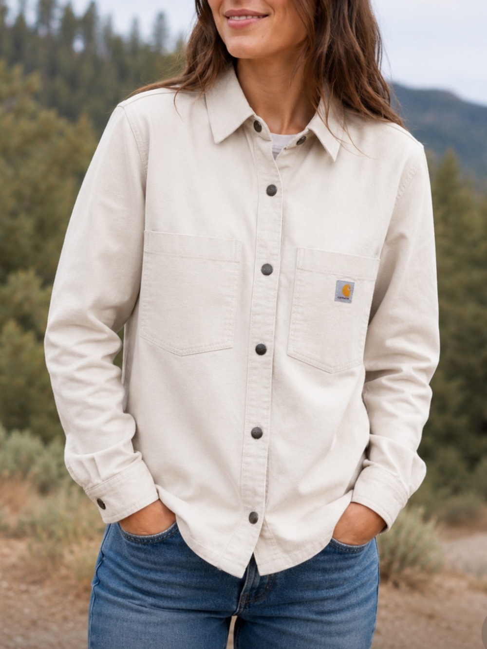 Carhartt Rugged Flex Off-White Sandstone Over Shirt NEW
